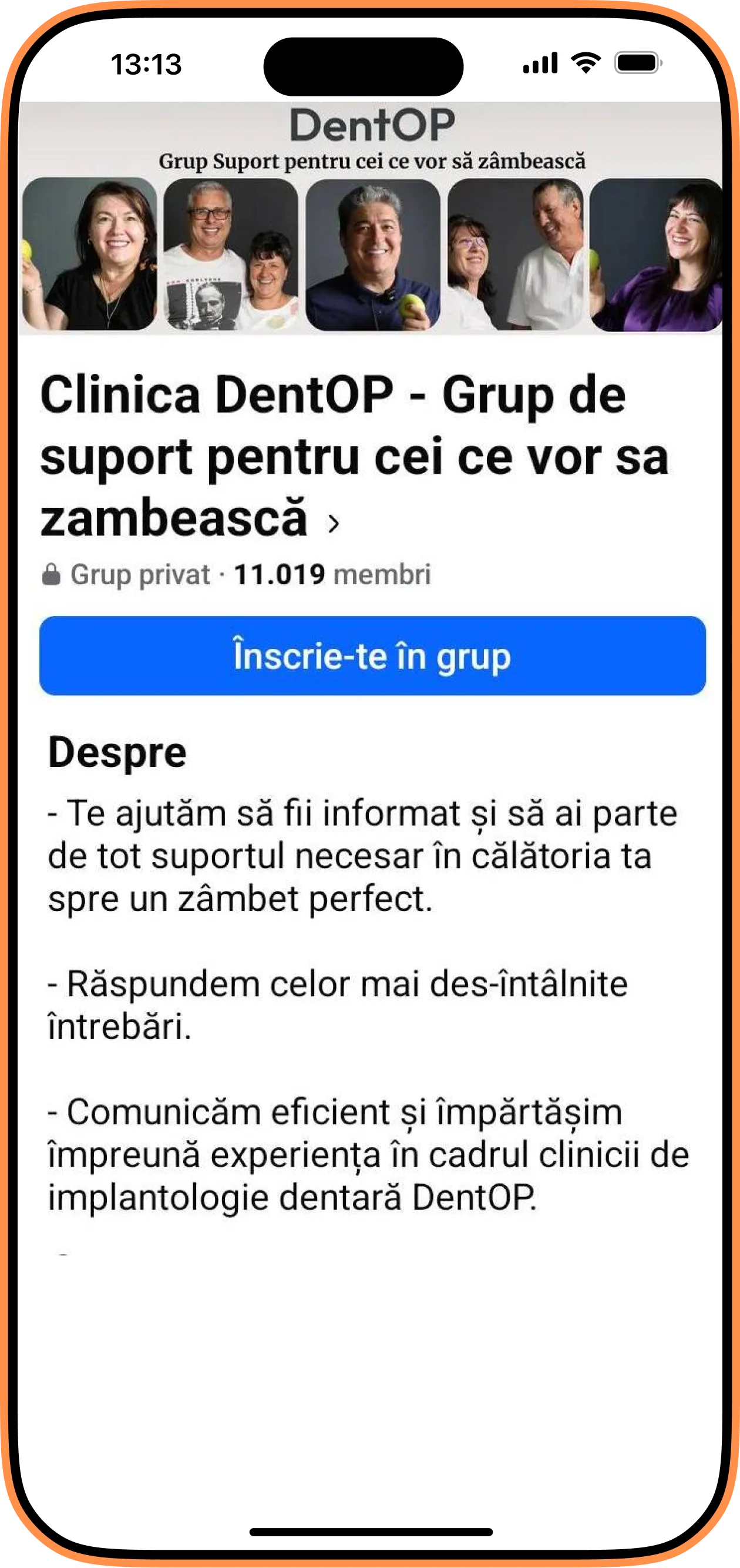 Facebook DentOP community group screenshot