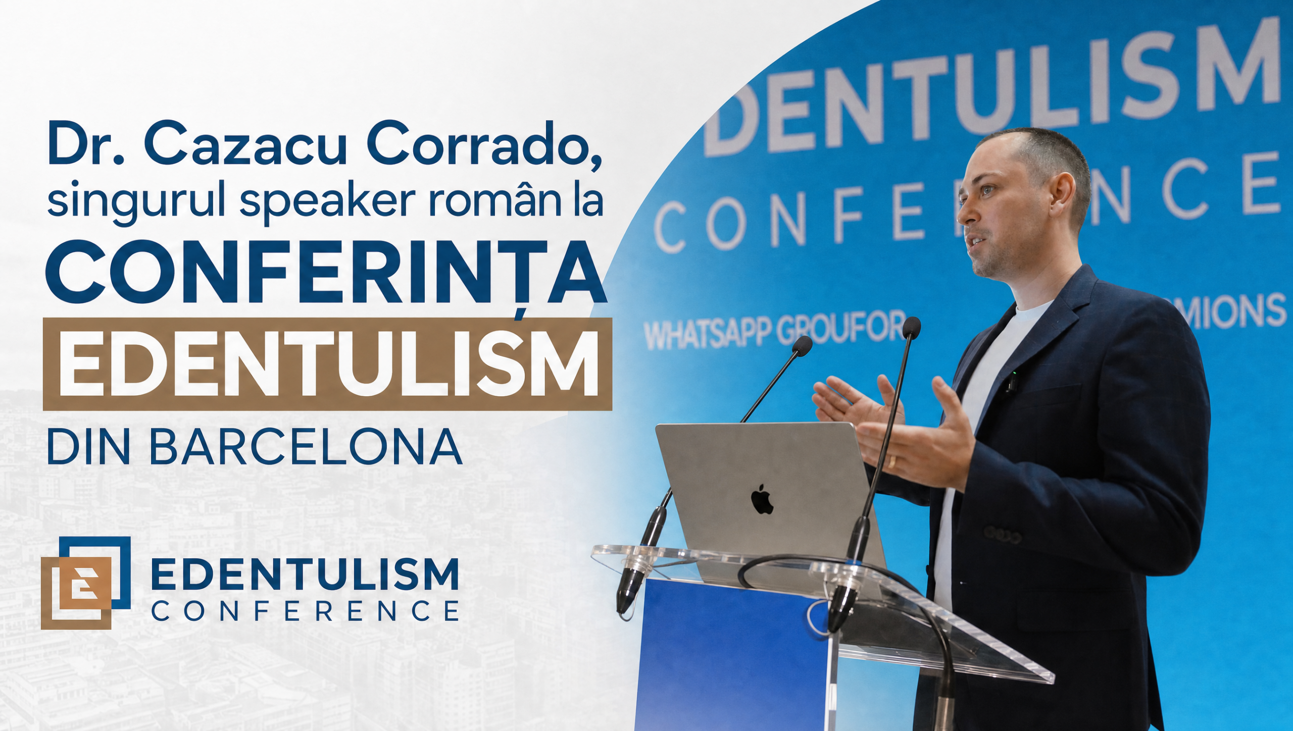 Dr. Cazacu Corrado, der einzige rumänische Redner auf der Edentulismus-Konferenz in Barcelona